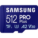 SAMSUNG PRO Plus 512 Go microSDXC (2023), Carte mémoire Bleu, UHS-I U3, Classe 10, V30, A2