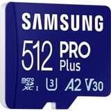 Samsung PRO Plus 512 Go microSDXC (2023), Carte mémoire Bleu, UHS-I U3, Classe 10, V30, A2