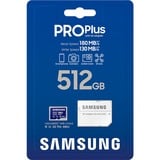 Samsung PRO Plus 512 Go microSDXC (2023), Carte mémoire Bleu, UHS-I U3, Classe 10, V30, A2