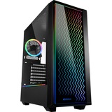 Sharkoon RGB LIT 200, Boîtier PC Noir, USB 3.2, Window-Kit