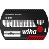 Wiha Set d'embouts FlipSelector Standard, 13 pièces, Set d'embouts de vissage Noir/Rouge