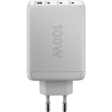 goobay 100W GaN USB-C PD Multiport Quick Charger Blanc, 3x USB-C, 1x USB-A
