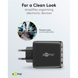 goobay 68W GaN USB-C PD Multiport Quick Charger Noir, 3x USB-C, 1x USB-A