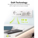 goobay 68W GaN USB-C PD Multiport Quick Charger, Chargeur Noir