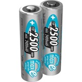 Ansmann maxE 2500mAh NiMh, Batterie Argent, AA, Hybrides nickel-métal (NiMH), 1,2 V, 2500 mAh, 14,5 x 14,5 x 50,5 mm