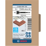 Bosch 2 608 690 133 Rotary hammer chisel attachment accessoire pour marteau rotatif, Burin Rotary hammer chisel attachment, Bosch, Acier inoxydable, 25 cm, 5 pièce(s)