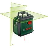 Bosch Advanced Level 360 Set Niveau de ligne 24 m 500-540 nm (< 10mW), Laser Cross Ligne Vert/Noir, 24 m, 0,4 mm/m, 4°, 4 s, horizontale/verticale, Rouge