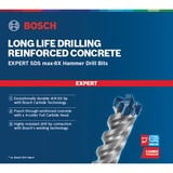 Bosch Expert Foret SDS Max-8X, Perceuse Marteau perforateur, Hammer drill bit, 2,2 cm, 320 mm, Béton, pierre, 20 cm