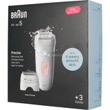 Braun Silk-épil 5 5-030 28 pince(s) Rose, Blanc, Appareil à épiler Blanc/Rose, Rose, Blanc, 28 pince(s), MicroGrip, 0,5 mm, Batterie, Batterie intégré