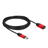 DeLOCK Câble de rallonge USB 3.2 Gen 1, connecteur USB-A > prise USB-A, Câble d'extension Noir/Rouge