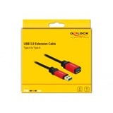 DeLOCK Câble de rallonge USB 3.2 Gen 1, connecteur USB-A > prise USB-A, Câble d'extension Noir/Rouge