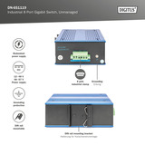 Digitus Ethernet Gigabit 8 ports, Switch Bleu