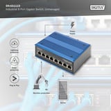 Digitus Ethernet Gigabit 8 ports, Switch Bleu