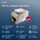 Digitus Module Keystone compact CAT 6A blindé sans outil, Module de Keystone 