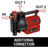 EINHELL GE-GP 1145 ECO 1100 W 4,8 bar 4500 l/h, Pompe Rouge/Noir, 1100 W, Secteur, 4,8 bar, 4500 l/h, Noir, Rouge
