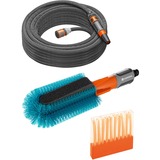 GARDENA Kit de lavage de vélo Cleansystem, avec brosse à vélo, tuyau et barre de savon, Brosses de lavage Gris/Turquoise, 18864-20