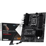 MSI PRO B840-S EVO WIF I6E carte mère socket AM5 Noir/Argent, AMD, Emplacement AM5, AMD Ryzen 7000 Series, AMD Ryzen 8000 Series, AMD Ryzen 9000 Series, Emplacement AM5, DDR5-SDRAM, 256 Go