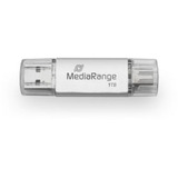 MediaRange Kombo-Speicherstick 1 TB, Clé USB Argent/transparent