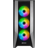 Sharkoon TG7M RGB, Moyenne tour Noir, 2x USB-A 3.2 (5 Gbit/s), USB-C 3.2 (10 Gbit/s), 2x Audio, Window-kit