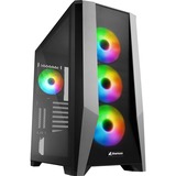 Sharkoon TG7M RGB, Moyens tours Noir, 2x USB-A 3.2 (5 Gbit/s), USB-C 3.2 (10 Gbit/s), 2x Audio, Window-kit