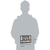 TFA Horloge radio XL numérique avec climat intérieur, Réveil Noir