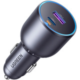UGREEN 35023 chargeur d'appareils mobiles Universel Noir Allume-cigare Charge rapide Auto Gris, 1x USB-C, 1x USB-A, Auto, Allume-cigare, Noir