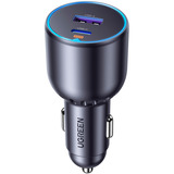UGREEN 35023 chargeur d'appareils mobiles Universel Noir Allume-cigare Charge rapide Auto Gris, 1x USB-C, 1x USB-A, Auto, Allume-cigare, Noir