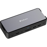 Verbatim CDS-15SSD Avec fil USB 3.2 Gen 1 (3.1 Gen 1) Type-C Noir, Gris, Station d'accueil Aluminium/Noir, Avec fil, USB 3.2 Gen 1 (3.1 Gen 1) Type-C, 100 W, 3,5 mm, 1000 Mbit/s, Noir, Gris
