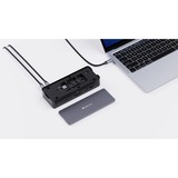 Verbatim CDS-15SSD Avec fil USB 3.2 Gen 1 (3.1 Gen 1) Type-C Noir, Gris, Station d'accueil Aluminium/Noir, Avec fil, USB 3.2 Gen 1 (3.1 Gen 1) Type-C, 100 W, 3,5 mm, 1000 Mbit/s, Noir, Gris