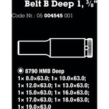 Wera Ceinture B Jeu de douilles Deep 1, avec entraînement 3/8", 9 pièces, Clés mixtes à cliquet Noir