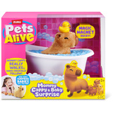 ZURU Pets Alive - Mommy Capybara and Baby Surprise, Figurine Pets Alive Mommy Capybara and Baby Surprise, Capybara jouet, 3 an(s), Interactif, Sonore