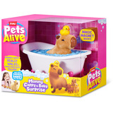 ZURU Pets Alive - Mommy Capybara and Baby Surprise, Figurine Pets Alive Mommy Capybara and Baby Surprise, Capybara jouet, 3 an(s), Interactif, Sonore