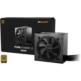 be quiet! Pure Power 12 | Alimentation ATX 3.1, 80 Plus Gold alimentation 650 watt Noir, 2x PCIe, 80 Plus Gold, 650 W, 100 - 240 V, 720 W, 50/60 Hz, 10 A, 5 A