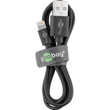goobay 63523 câble Lightning 1 m Noir Noir, 1 m, Lightning, USB A, Mâle, Mâle, Noir