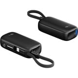 goobay Powerbank 5 000 mAh, câble USB-C intégré 13 cm, 20 watts Noir
