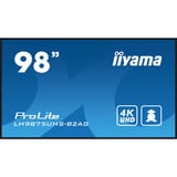 iiyama LH9875UHS-B2AG, Affichage public Noir (Mat)
