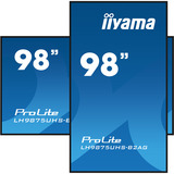 iiyama LH9875UHS-B2AG Écran d'affichage dynamique Écran plat de signalisation numérique 2,48 m (97.5") LED Wifi 500 cd/m² 4K Ultra HD Noir Intégré dans le processeur Android 11 24/7, Affichage public Noir (Mat), Écran plat de signalisation numérique, 2,48 m (97.5"), LED, 3840 x 2160 pixels, Wifi, 24/7