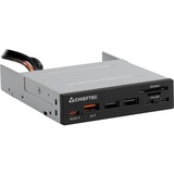 Chieftec CRD-908H lecteur de carte mémoire USB 3.2 Gen 1 (3.1 Gen 1) Interne Noir Noir, MicroSD (TransFlash), SD, Noir, 3.5", 5000 Mbit/s, USB 3.2 Gen 1 (3.1 Gen 1), 102 mm