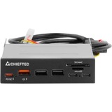 Chieftec CRD-908H lecteur de carte mémoire USB 3.2 Gen 1 (3.1 Gen 1) Interne Noir Noir, MicroSD (TransFlash), SD, Noir, 3.5", 5000 Mbit/s, USB 3.2 Gen 1 (3.1 Gen 1), 102 mm
