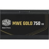 Cooler Master MWE 750 V3 Black alimentation  750 watt Noir, 1x 12V-2x6, 4x PCIe