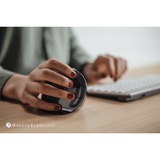 Evoluent Evoluent D Small Wireless, Souris Noir/Argent, Droitier, Conception verticale, Laser, RF sans fil, 3200 DPI, Noir