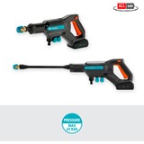 GARDENA Set prêt à l'emploi AquaClean 24/18 V P4A, Nettoyeur pression Gris/Turquoise, 14800-20, Batterie incluse