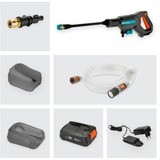 GARDENA Set prêt à l'emploi AquaClean 24/18 V P4A, Nettoyeur pression Gris/Turquoise, 14800-20, Batterie incluse