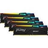 Kingston FURY 128 Go DDR5-5600 (4x 32 Go) mémoire vive Noir, KF556C40BBAK4-128, XMP 3.0