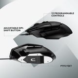 Logitech G502 X, Souris gaming Noir