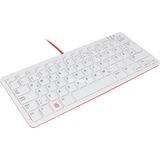 Raspberry Pi Foundation Clavier officiel Raspberry Pi Blanc/Rouge, Layout DE, TKL