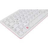 Raspberry Pi Foundation Clavier officiel Raspberry Pi Blanc/Rouge, Layout DE, TKL