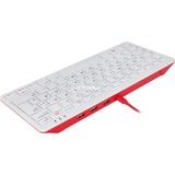 Raspberry Pi Foundation Clavier officiel Raspberry Pi Blanc/Rouge, Layout DE, TKL