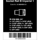 Wera Barre magnétique à douilles B Imperial 1 Jeu d'embouts de clé à douille 3/8", en pouces, Clés mixtes à cliquet Noir/Vert