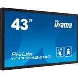 iiyama ProLite TF4339AS-B1AG, Affichage public Noir (Mat), Tactile, HDMI, DisplayPort, LAN, USB, Audio